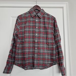 UntuckIt Plaid Flannel Button Down Shirt Size Small